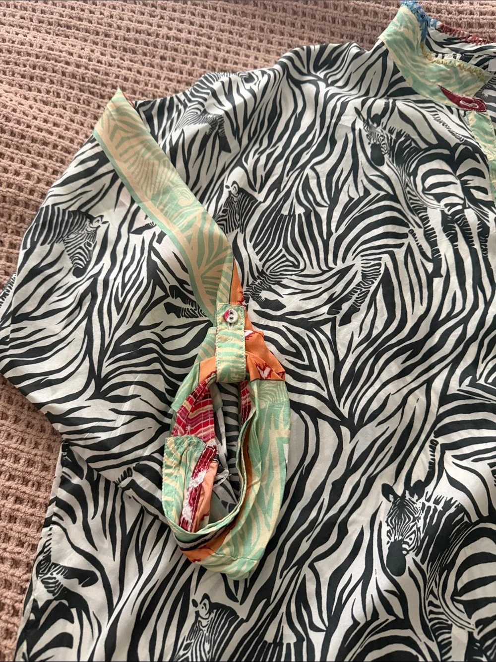 Johnny Was Zebra Print Button-Down Top - Picture 2 of 8